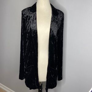 Black faux velvet jacket